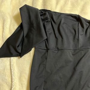 Long Black Off the Shoulder, slit up the leg dress